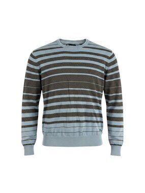 Ocean Current Mens Blue & Brown Striped Crewneck Sweater XL